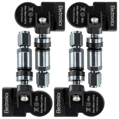 4x Tire Pressure Sensors TPMS Sensors Metal Valve Gunmetal for Volkswagen CC 201 (for: Volkswagen)