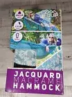 EQUIP Gray and Blue Jacquard Tree Hammock, 81" L x 59" W X 0.1" H