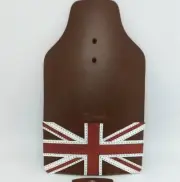Brompton full grain leather front Mudflap with Union Jack: Honey edition.