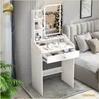 Dressing Table With LED Touch-screen Mirror And Drawer Makeup Table Vanity Desk