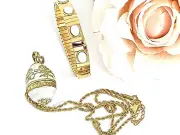 Designer Fabergé Easter Egg Faberge Egg Necklace & Bracelet SET 24kGOLD HANDMADE