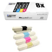8x Eurotone Eco Toner for OKI MC-362-DN MC-352-DN C-511-DN MC-562-DN C-310-DN