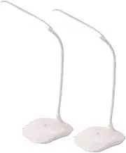 LED Table Lamp,Portable Eye-Protected Flexible Gooseneck Small Desk Lights for Dorm Study Office Bedroom-USB and 3 AA Batteries Powered-Not Include Batteries (2 Pack)