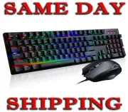 Teamwolf Mechanical Gaming RGB Backlight Keyboard & Mouse Combo (Red Switches)