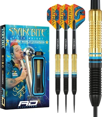 RED DRAGON Peter Wright Snakebite World Champion 2022 Darts Set - 21 Gram Brass