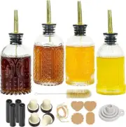 Oil Dispenser Bottle Set 4 Pcs - 200ml Coffee Syrup Honey Dispenser