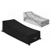 Protective cover, waterproof, windproof, UV Protection, Oxford fabric 210D sun Protection cover, Chaise Longue (210x75x40/80cm) - black