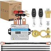 Nilight Remote Battery Disconnect Switch 12V 24V 360A Car Smart Anti-Theft Kill Switches Upgrade Prevent Power Drain with Wireless Remote Control Relay Fobs Voltmeter Display for Auto Truck RV Boat