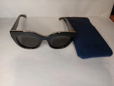 Authentic Le Specs Sunglasses AIR HEART Black Gold Khaki Mono New With Case
