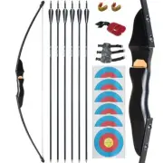 30/40lb 54" Takedown Recurve Bow Carbon Arrows Set Archery Hunt Practice Target