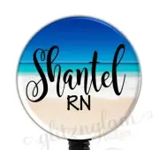 Beach Badge Holder, Personalized Badge Reel, Retractable Badge Holder GG4299