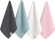 Luxshiny 4 Pcs 1 Quick Drying Absorbent Square Towels Breathable Microfiber Face Cloths Lightweight and Soft Multi Purpose Kerchiefs for Adults for Shower and Everyday Use