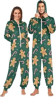 [Joisal] Cute Christmas Gnomes Womens Onesie Pajamas Warm One Piece Costume Homewear Small