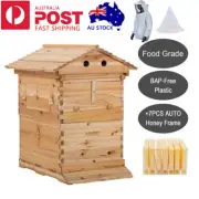 Auto Seep Beekeeping Beehive House Bee Boxes + 7 Plastic Honey Bee Hive Frames
