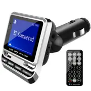1.4in Car FM Transmitter Aux Kit Mp3 Music Player Bluetooth Handsfree LCD Screen