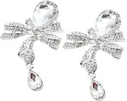 [KALLORY] Diy Jewelry Making Supplies 2pcs Crystal Bowknot Pendants Fashion Phone Case Decor Lady's Chic Accessories