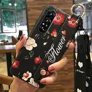 Phone Case Compatible with Sony Xperia1 VII, Wrist Strap Lanyard Kickstand Dirt-Resistant Anti-dust Flower Anti-Knock Waterproof Phone Holder