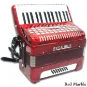 Excalibur Geneva 24 Bass Piano Accordion - Red
