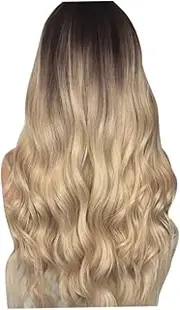 Medium Length Gradient Long Wavy Hair Wig for Women Stylish Fashion Wig with Bangs Hair Accessory for Everyday Use