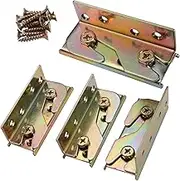 Ｂｅｓｇａ 4Pcs Bed Rail Brackets Bed Corner Connectors, Bed Corner Code Heavy Duty Bed Rail Fittings, Wooden Bed Frame Connectors