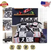 Durable Machine Washable Twin Comforter Set - Boys' Baseball Printed Bedding