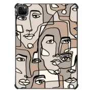 iPad Pro 11-inch (3rd/4th gen) iPad Impact Case FACE MOSAIC SKETCH 3 DARK SKIN IPAD, ABSTRACT MINIMAL PEOPLE MEN ILLUSTRATION By Ebi Emporium