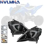 Front LED Headlight DRL For YAMAHA RAPTOR 700 2006-2022 With Yellow Turn Signal Light black