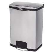 Rubbermaid Commercial Slim Jim Stainless Steel Step-On Container, Front Step Sty