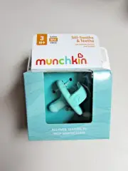 1 Munchkin Sili-Soothe & Teethe, Silicone Pacifier & Teether Aqua/Blue Green