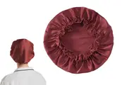 Mulberry Silk Sleep Cap for Women Double Layer Silk Night Bonnet for Sleeping Curly Hair-Claret