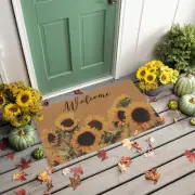 Sunflower-Welcome-Entrance-Doormat Floral Spring-Fall-Front-Door-Mat Non Slip
