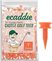 Plastic Castle Graduated Golf Tees - Green, Red, Blue, Yellow, White, Pink, Purple, Orange