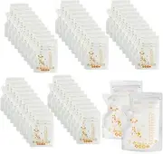 XPEX Pack of 50 Breast Milk Storage Bags, Pre-Sterilised Storage Bags, Breast Milk Storage Bags, Milk Freezer Bags, Double Zip Fresh Storage Bags (250 ml)