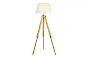 Modern Floor Lamp Wood Tripod Home Bedroom Reading Light 145cm
