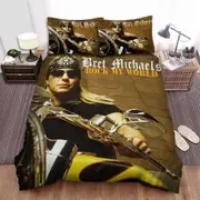 v3440 Bed Sheets Rock My World Bret Michaels Duvet Cover Set Bed Linen Pillowcase Bed Sheets IU3440
