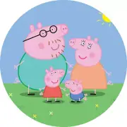 PEPPA PIG - EDIBLE ICING IMAGE - CAKE TOPPER - ROUND 19CM - YOU CAN PERSONALISE