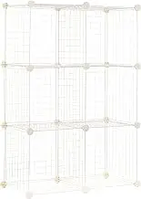 Amazon Basics 6-Cube Wire Grid Storage Shelves, 35.56cm x 35.56cm Stackable Cubes, White