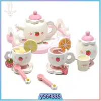在飛比找蝦皮購物優惠-Wooden Mini Tea Set Toy Cup Te