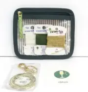 Planet Earth Gold Key fob Needlepoint Kit with Champagne Insert, threads, bag