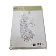Stampin' Up! PERFECT PEACOCK Large Wood Mount Stamp 133830 Bird Feathers