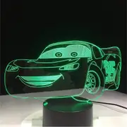 Boys Birthday Gift Lightning McQueen Route 66 Your Racing Car 3D 7 Color Lamp Visual Led Night Lights for Kids Touch USB Table Lamp