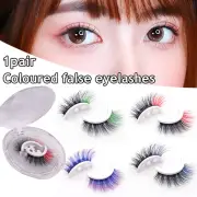 Colored Fake Lashes Self-adhesive Eyelashes Lash Extension Reusable Glue-Free ~