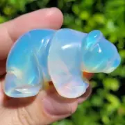 Natural Opalite Bear Crystal Statue Home Decoration Mineral Specimen