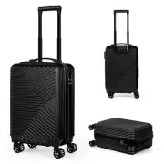 20" Hardside Carry On Luggage Lightweight Travel Suitcase w/Spinner Wheels Black