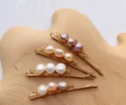 Natural Freshwater Baroque Irregular Pearl Beads Wedding Bridal Daily Hair Bobby