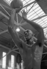 Philadelphia Warriors Wilt Chamberlain in action shot during pract- Old Photo