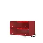 Red Glass Door Shoe Box Storage Cabinet for Sneakers with RGB Light Single