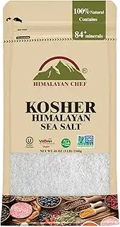 Himalayan Chef Kosher Sea Salt, Fine Grain Kosher Salt, Replacement for Table Salt, Non-Iodized, All-Natural, No Additives - 48 oz Bag