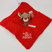 My First Rudolph Red Nosed Reindeer Baby Infant Lovey Nunu Security Blanket