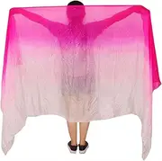 [CekoCk] Sequin Skirt，Belly Dancer Skirt, Dance Ribbons,Silk Fans,Women Silk Belly Dance Props Girls Stage Performance Veil Belly Dancing Silk Veil 250/270 Cm*114 Cm